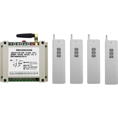 3000M AC 220V RF 2CH 2 CH Wireless Remote Control Switch Receiver +Transmitter For Tubular Motor Garage Door Projection Screen