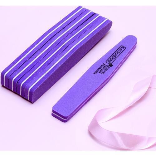 50 Pcs Double-side Purple 100/180 Nail File Buffer Trimmer Buffer Washable Sanding Nail Files Sponge For Nail Art Tools TF19