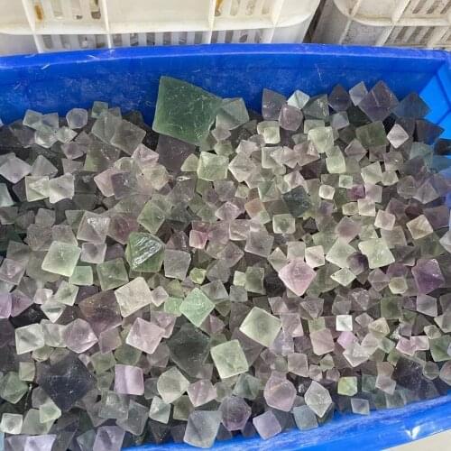 500g Natural Mixed Fluorite Octahedron Gem Small Rough Stone Specimen Healing DIY Natural Quartz Crystals Stones and Crystals