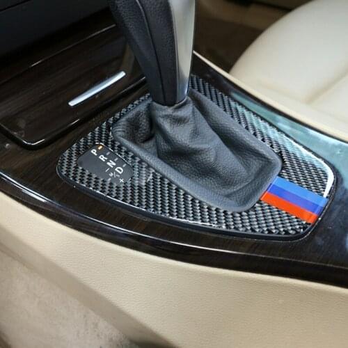 Car Carbon Fiber Gear Shift Control Panel Cover Trim For BMW 3 series E90 E92 E93 2005 2006 2007 2008 2009 2010 2011 2012