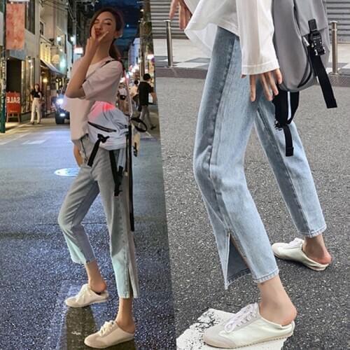 Pregnant Women Wide-Legged Jeans Autumn Loose Nine-Minute Straight Old Father Pants Tide Mother Autumn Dress Thin Wear Spring