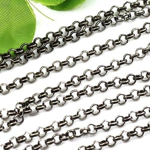 Free shipping!!!!100M/ Gunmetal Link Chain for Clip On Charm 3.2mm
