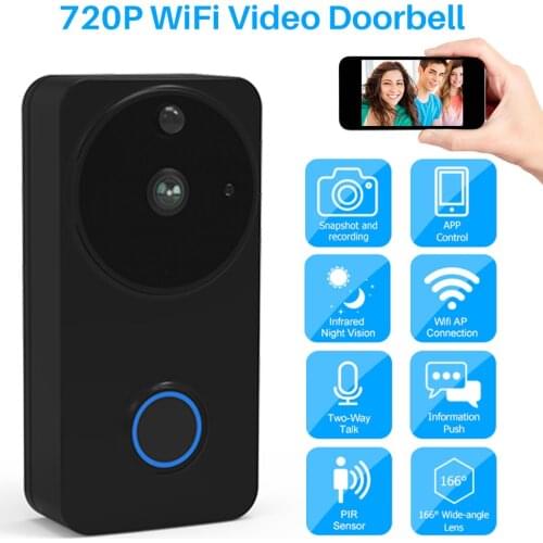 WiFi Video Doorbell Camera Ourdoor Wireless Bell Two-Way Audio PIR Monitor Alarm Waterproof APP Control For IOS Android Phone