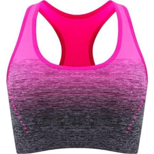 Quick Dry Gradient Color Exercise Sports Underwear Women Padded Fitness Bra Breathable Female Workout Bra Sports Clothing