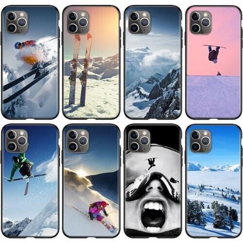 Skiing Snow Snowboard Skis Silicone Cover For Apple IPhone 12 Mini 11 Pro XS MAX XR X 8 7 6S 6 Plus 5S SE Phone Case