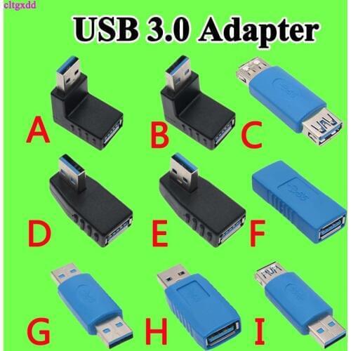 Cltgxdd Right Angle USB3.0 AM to AF L Shape Adapter Converter USB 3.0 A Male to A Female 90/180 Degree Plug Down Connector
