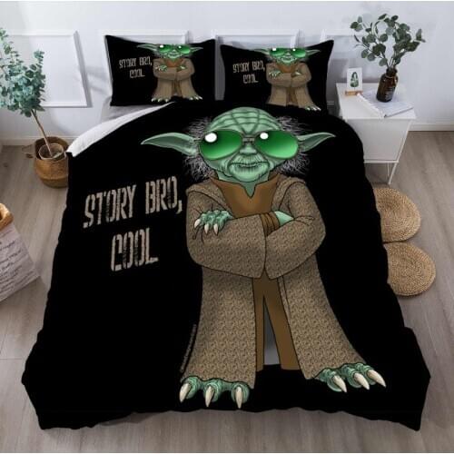 Disney 3D Star Wars Baby Yoda European Home Textile Bedding Set Polyester Single Double King Bedlinen Duvet Cover Pillowcase
