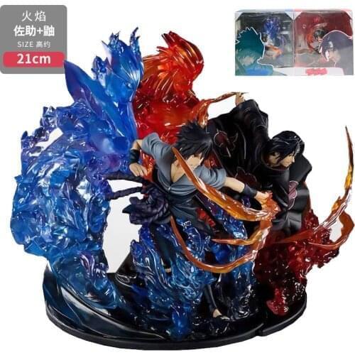 New Naruto GK Uchiha Sasuke Crow Itachi Action Figure Anime Toys Decoration Model Friends Childrens Gifts Collectibles 21CM