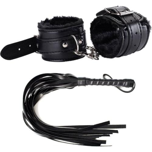 Flirting Bondage Sex Toys For Women Bdsm Adjustable PU Leather Restraint Handcuffs Whip Used For Couples Adult Games Sex Shop SM