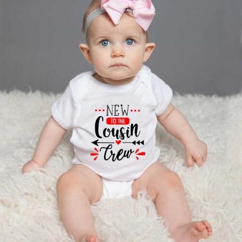 New To The Cousin Crew Newborn Bodysuits Summer Cotton Baby Boys Girls Rompers Infant Jumpsuits Body Baby Onesies Toddler Outfit