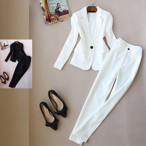 2 piece outfits for women spring new suit suit womens professional skillful fashion slim suit female pencil feet pants