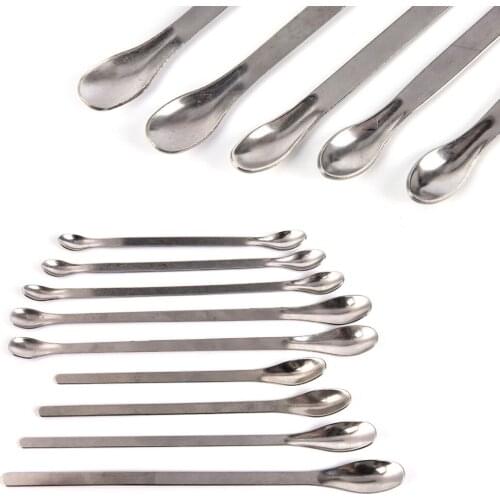 Dental Lab Stainless Steel Horn Round Medicinal Spoon Ladle Spatula Home Household Handy Tools For Chemistry Experiment Pharmacy