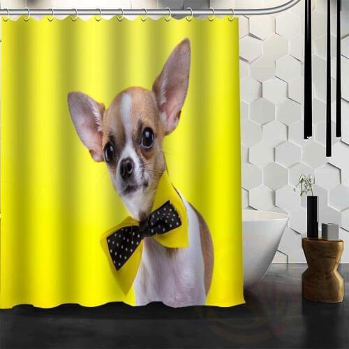 Best Nice Custom Dogs Pug Puppy Animal Shower Curtain Bath Curtain Waterproof Fabric For Bathroom MORE SIZE WJY#72