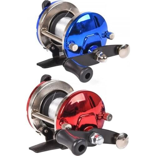 Mini Ice Fishing Reel Winter Fishing Reel Red High-strength Rocker Non-slip Handle Portable Fishing Reel Fishng Accessories
