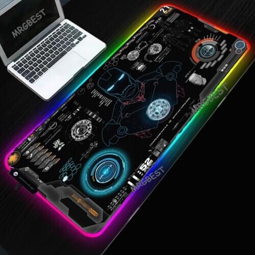 MRGBEST Gaming RGB Mouse Pad Gamer Computer Robot Mousepad Backlit Mause Pad Large Mousepad Desk Keyboard LED Mice Mat