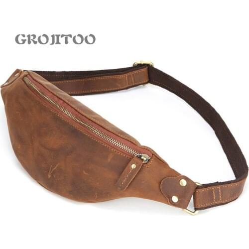 GROJITOO 2020 New Four Seasons mens running Bag Mens long zipper wallet mens wallet genuine leather mens zipper wallet