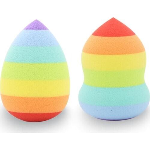2 Styles Soft Makeup Water Droplet Sponge Rainbow Color Foundation Puff Powder Smooth Beauty BB Cream Makeup Tool Cosmetic Puff
