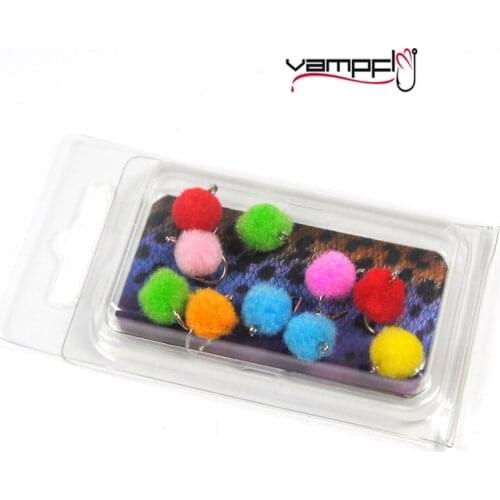 Vampfly 10pcs/Pack #12 Mixed Color Synthetic Egg Fly Baits Ultra Sharp Hook Trout Char Grayling Fly Fishing Lure