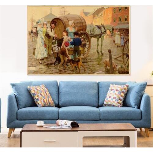 Wall Art Retro European Town Street London Tom Lovell Spring Water Mineral Water Vintage Poster Peace Hope Scandinavian Decor