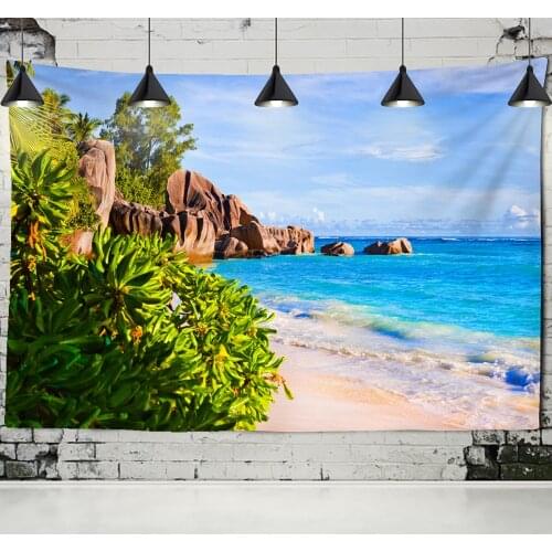 Seaside Scenery Tapestry Cruise Ship Wall Hanging Forest Bohemian Art Bedroom Home Decor Background Cloth