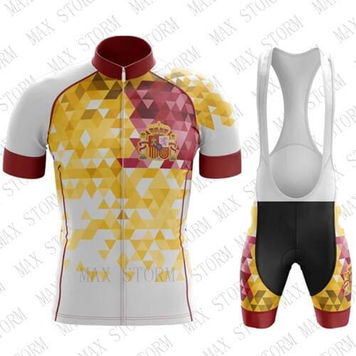 New Spain Team Cycling Jersey/Cycling sets Customized Road Mountain Race Top max storm GEL Breathable Pad
