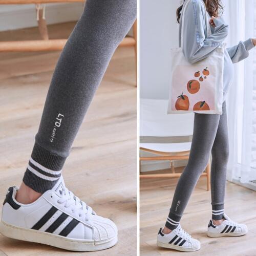 Autumn and Winter Knitting Stripe Embroidery Pure Cotton Bottom Trousers for Pregnant Women Fitness Legging