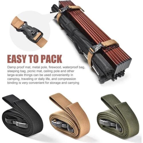 Luggage Fixing Belt Hiking Travel Buckle Tied Tighten Adjustable Cargo Storage Belt Outdoor Camping Tour Strap Camping Supplies