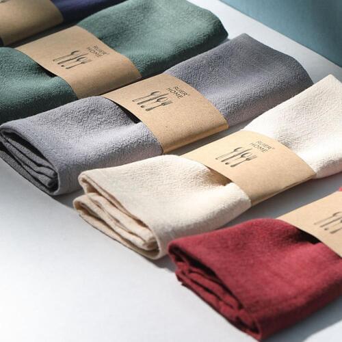 Cotton Linen Cloth Table Napkin Polyester Handkerchief Diner Party Cup Dishes Placemat Table Decoration Mats Table Decorative