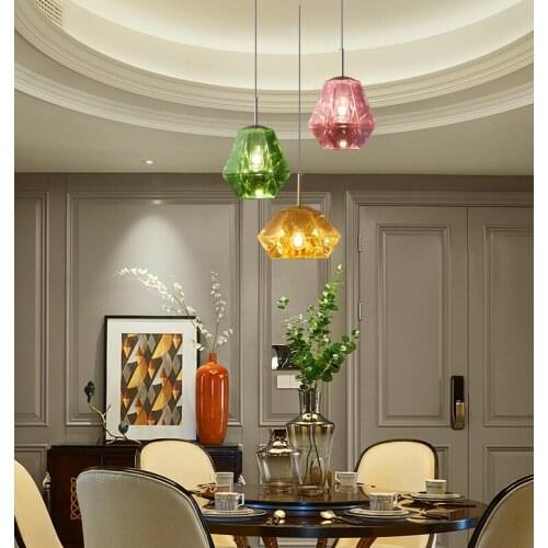 Modern Diamond Lava LED Pendant Lights Nordic Indoor Lighting Living Room PVC Hanging Lamp Home Kitchen Decor Fixtures Luminaire