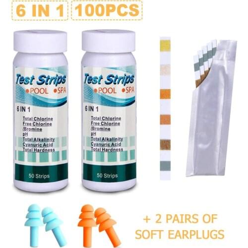 Upgraded Swimming Pool Test Paper Residual Chlorine PH Value Alkalinity Hardness Test Strip For Swimming Pool, SPA, Hot Tub