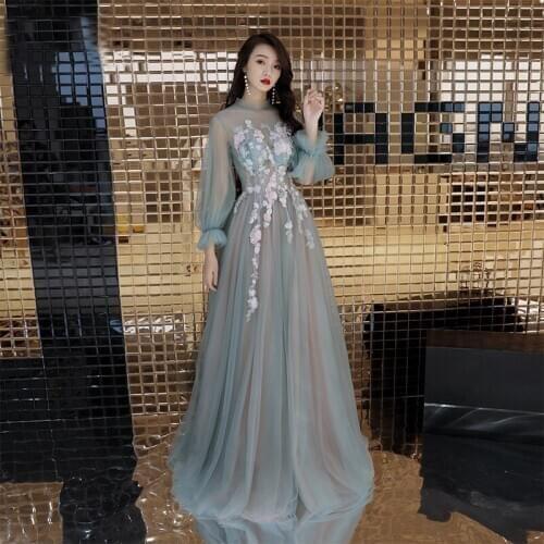 Ladies' Elegant Prom Dresses Long Tight Lacing Dress Exquisite Women Mesh Gowns Robe De Soiree
