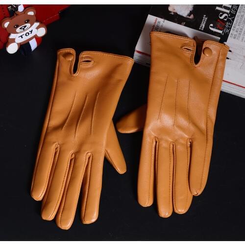 New Womens Ladies Fashion Real Leather Sheepskin Winter Warm Short Gloves