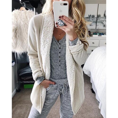 Women Coat Cardigan Cotton Liner Jacket Lady Minimalist Fancy Long Sleeve Simple Loose Fit Modern Lady Streetwear Female Clothes