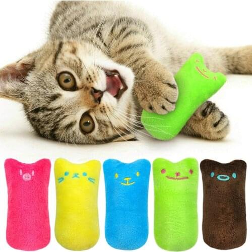 Teeth Grinding Catnip Toys Funny Interactive Plush Cat Toy Pet Kitten Chewing Vocal Toy Claws Thumb Bite Cat Mint for Cats Hot