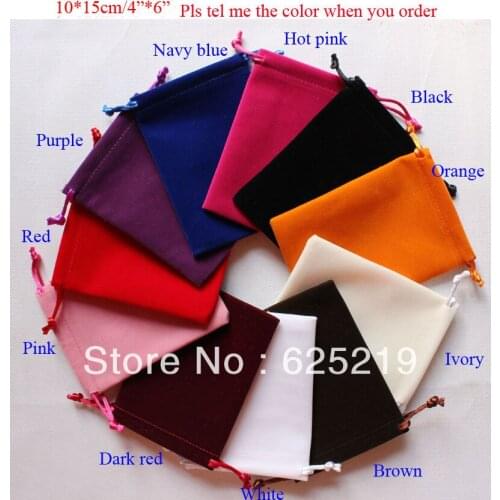 10*15cmcm/4*6inch High quality velvet bag drawstring jewelry pouch gift packing bag customize logo & size