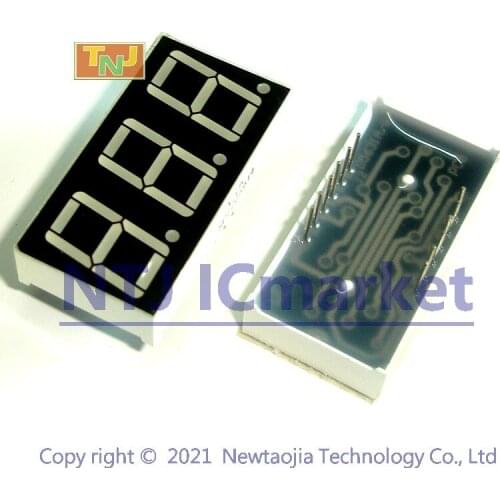 10 PCS 3 Digit 0.56 inch 7 Segment LED Display, Red or Green, Common Anode or Cathode, 3 bits, 12 Pins