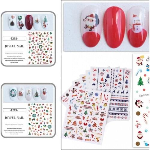 11Pcs/Set Decorative Snowflakes Christmas Nail Art Foils Winter Decor Lightweight Nail Sliders 3D Effects for Female