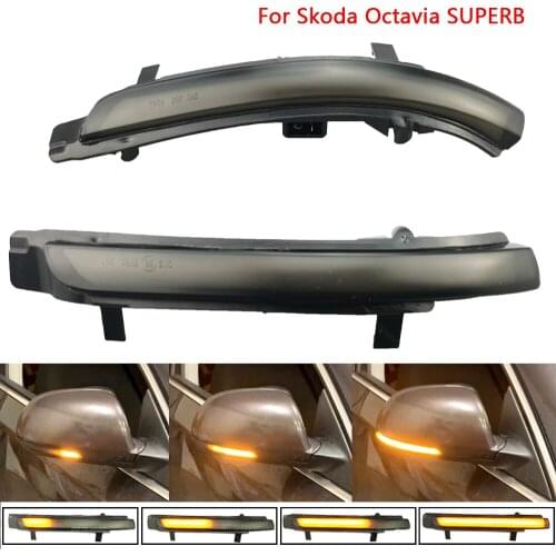 2pcs For Skoda Octavia 2009-2013 SUPERB 2008-2014 Dynamic LED Turn Signal Blinker Mirror flasher arrow Light