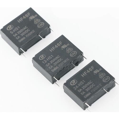 5PCS/LOT Relay HF46F-005-HS1 HF46F-012-HS1 HF46F-024-HS1 5A250VAC 4PIN