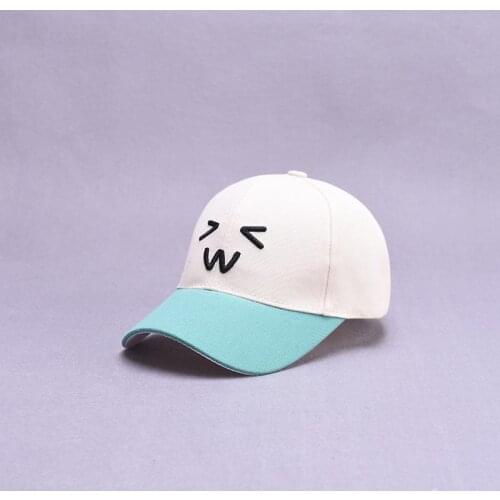 2021 new style Cartoon expression embroidery cotton Casquette Baseball Cap Adjustable Snapback Hats for child boy and girl 155