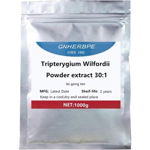 50-1000g Natural High Quality Tripterygium Wilfordii Extract Powder30:1 /lei Gong Teng/ Triptolide,Free Shipping