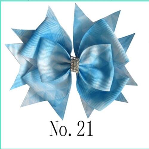 50 BLESSING Good Girl Boutique 4.5" Clover Rainbow Diamond Hair Bow Clip