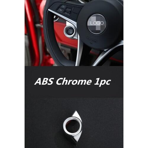 ABS Chrome Key start button ignition ring trim frame car styling car stickers For Alfa Romeo Giulia Stelvio 2017 2018