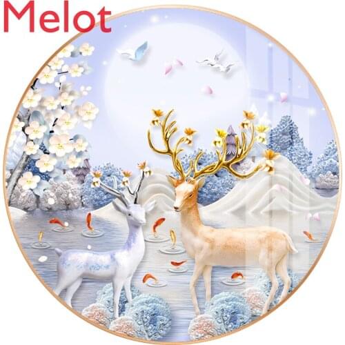 New 5D Diamond Painting Full Diamond Deer Living Room Entrance Crystal Handmade Point Tile Cross Stitch Pearl Embroidery 2021