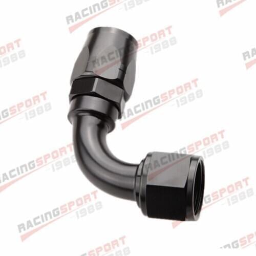 AN-12 AN12 Cutter Style Swivel 90 Degree Hose End Fitting Adapter BLACK