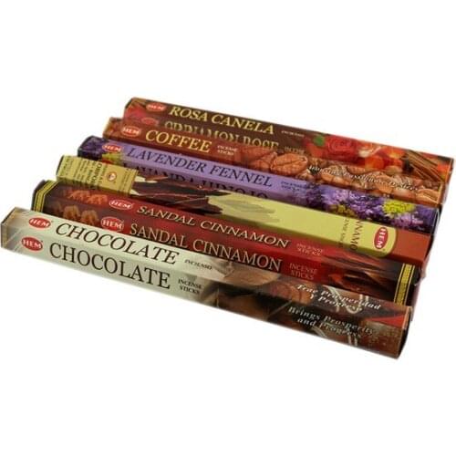 Incense 120'Li 6 Fragrant Coffee Cinnamon Chocolate Rose Lavender Cinnamon candles and scents свечи и ароматы velas y aromas