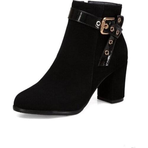 Big Size 11 12 13 14 15 16 17 18 19 Round-headed, thick-heeled, square-heeled, buckle-side zipper, short-barreled Martin boots