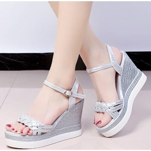 Ladies Sandals Wedge Heels Summer Platform Sandals Ladies Shoes Buckles Ladies Open Toe Woven Ladies Casual Sandals Women Shoes