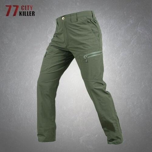Tactical Quick Dry Pants Mens Military Training Combat Elasticity Trousers Male New Casual Lightweight Multi-pocket Zipper Pant