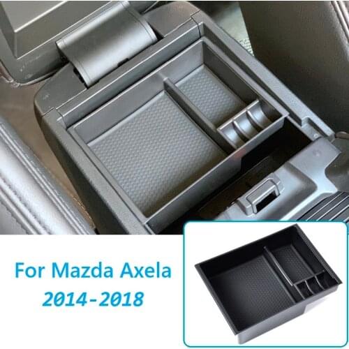 For Mazda Axela 2014-2018 Inner Armrest Storage Box Decoration Cover Trim Plastic Car Accessories